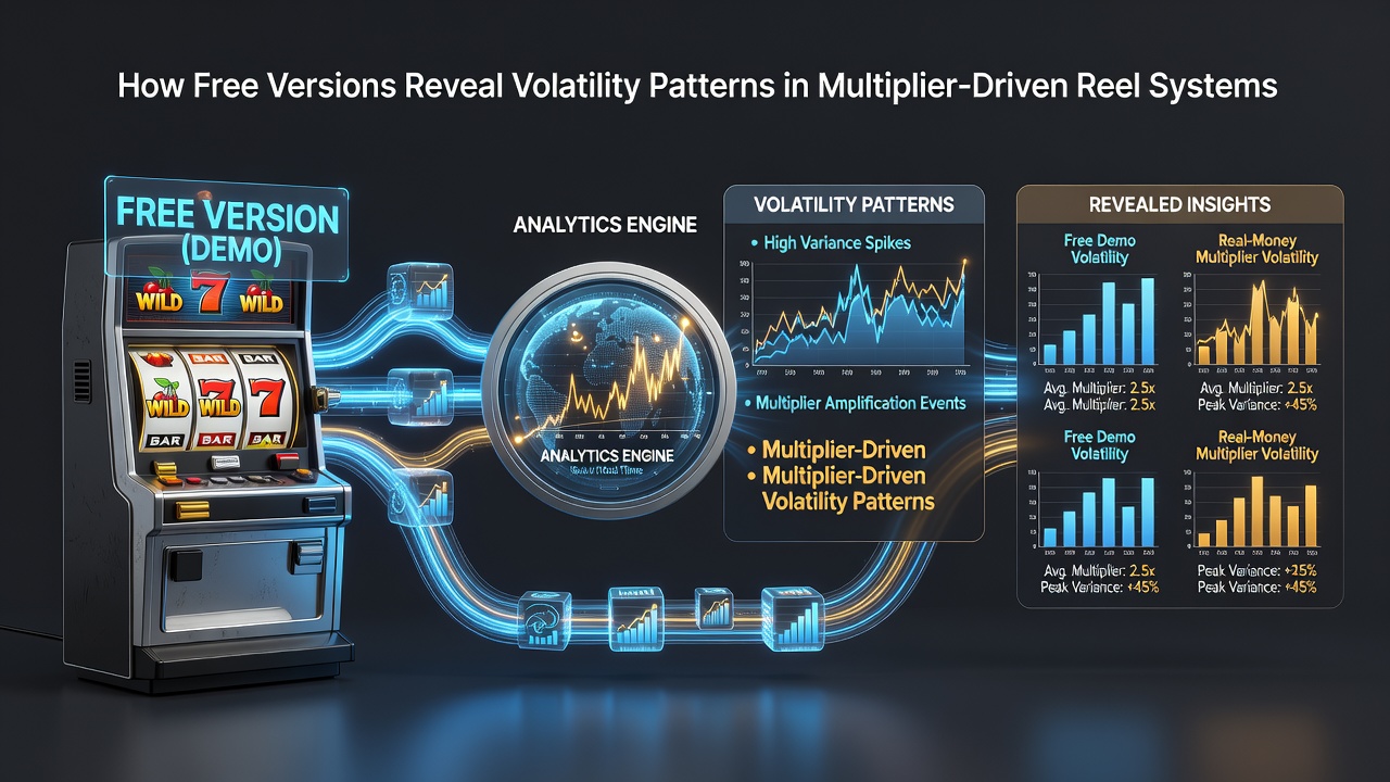 Graph showing volatility patterns from multiplier activations tracked in free slot demo sessions